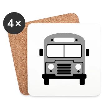 Bus - Untersetzer (4er-Set) - Weiß - Vorne