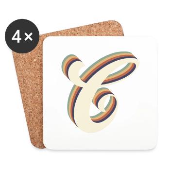 Buchstabe C - Untersetzer (4er-Set) - Weiß - Vorne