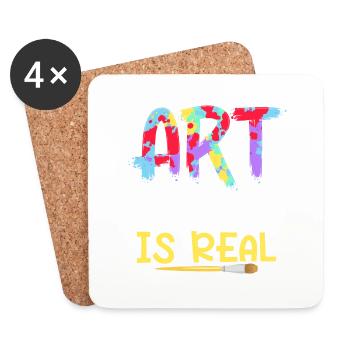 Art Education The Struggle Is Real Art Teacher Pro - Untersetzer (4er-Set) - Weiß - Vorne