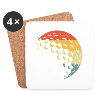 Golf ball vintage retro - Coasters (set of 4) - white - Front