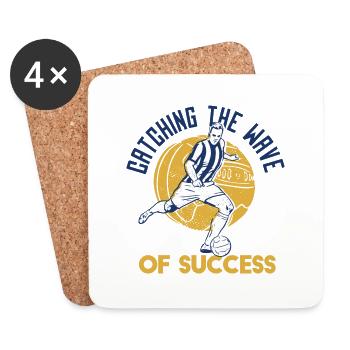 Attraper la vague du succès Designs de football cool - Dessous de verre (lot de 4) - blanc - Devant