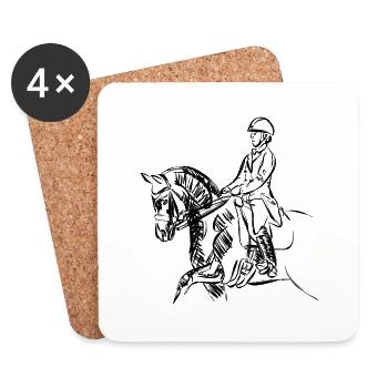 horse and rider - Coasters (set of 4) - white - Front