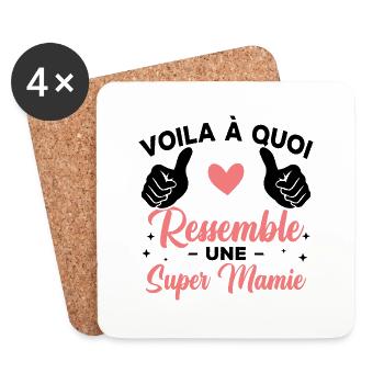 Voilà à quoi ressemble une super mamie - Dessous de verre (lot de 4) - blanc - Devant