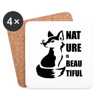 Fuchs Natur Wald Wildtiere Umwelt Klima Erde Wild - Untersetzer (4er-Set) - Weiß - Vorne