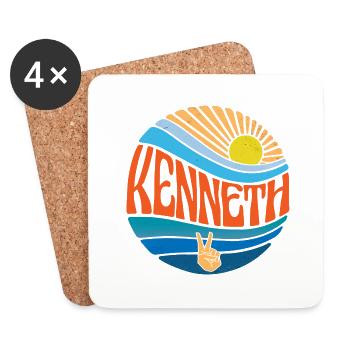 Kenneth Shirt Vintage Sunset Kenneth Groovy Tie - Dessous de verre (lot de 4) - blanc - Devant