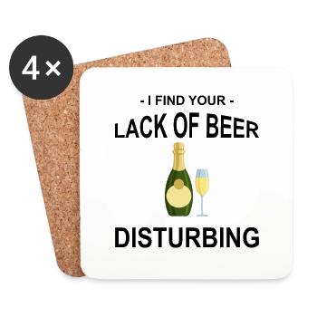 Beer Wine Whiskey Schnapps Alcohol - Coasters (set of 4) - white - Front