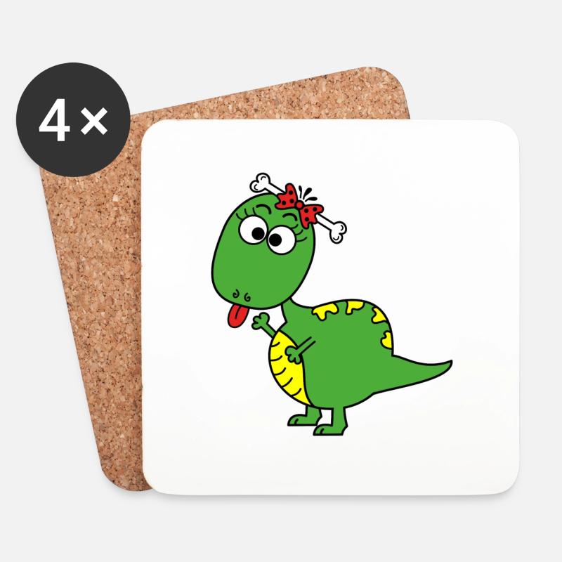 Dino - Untersetzer (4er-Set) - Weiß