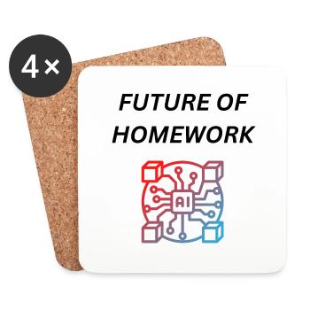 Homework AI Künstliche Intelligenz Wissen Home - Untersetzer (4er-Set) - Weiß - Vorne