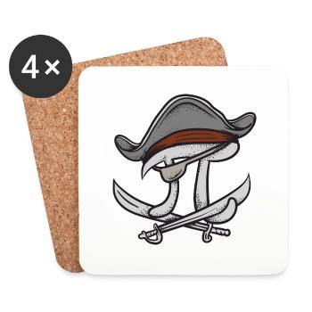 Tarifs Pirates - Dessous de verre (lot de 4) - blanc - Devant