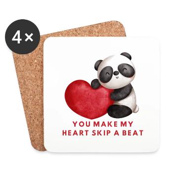 YOU MAKE MY HEART SKIP A BEAT - Untersetzer (4er-Set) - Weiß - Vorne