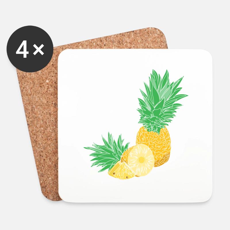 Pineapple - Coasters (set of 4) - white