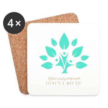 If there's A Way Into The Wood, There's A Way Out - Coasters (set of 4) - white - Front