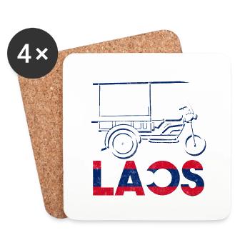 Laos Lao Laotians Pride Flag County I Gift - Coasters (set of 4) - white - Front