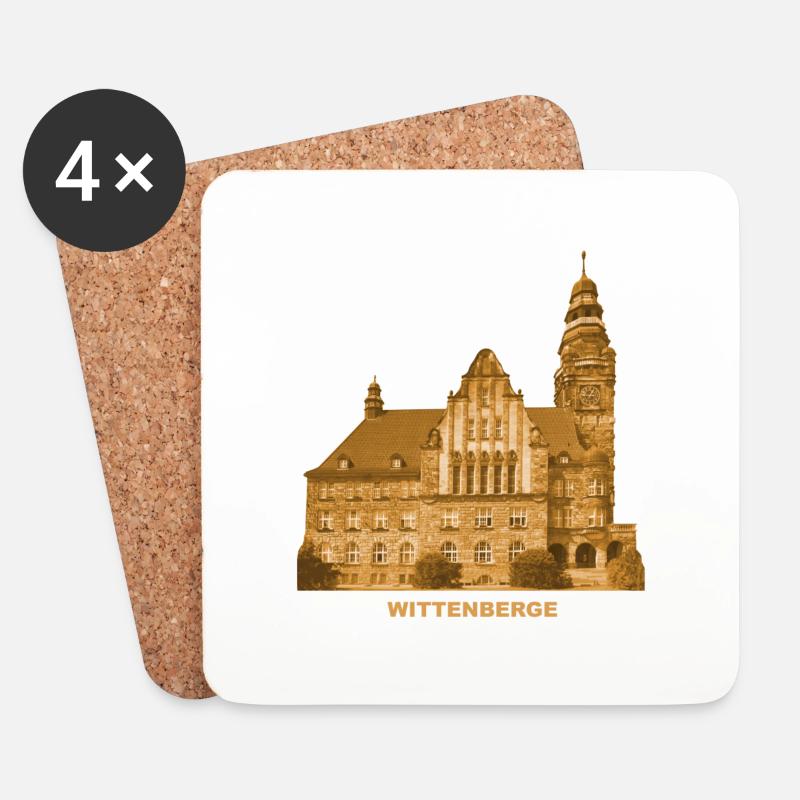 Wittenberge Rathaus Prignitz Elbe Brandenburg - Untersetzer (4er-Set) - Weiß