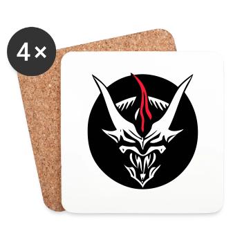 Demonic Monster (3rd horn customizable) - Coasters (set of 4) - white - Front