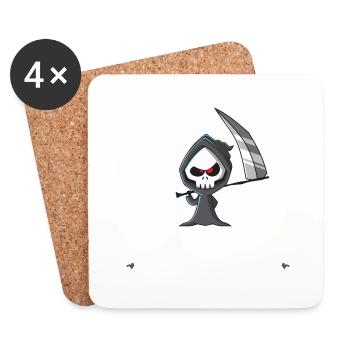 Funny Grim Reaper, I'll Take You Last, Dark Humor - Untersetzer (4er-Set) - Weiß - Vorne