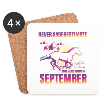 This girl loves horses | September - Coasters (set of 4) - white - Front