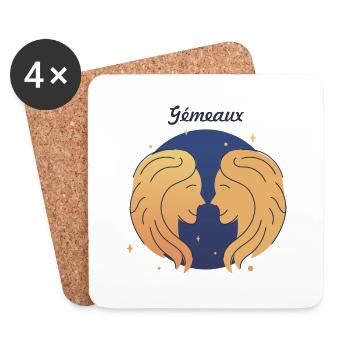Gémeaux - Dessous de verre (lot de 4) - blanc - Devant