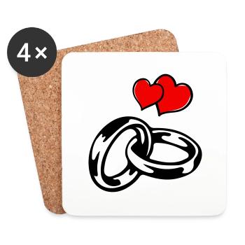 eheringe hearts - Untersetzer (4er-Set) - Weiß - Vorne