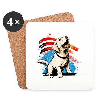 Labrador Hund USA Geschenk - Untersetzer (4er-Set) - Weiß - Vorne