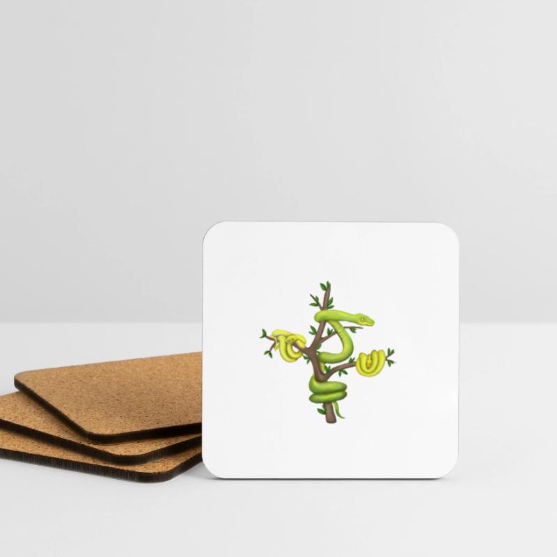 Le Python vert - Python arborescent Dessous de verre (lot de 4)