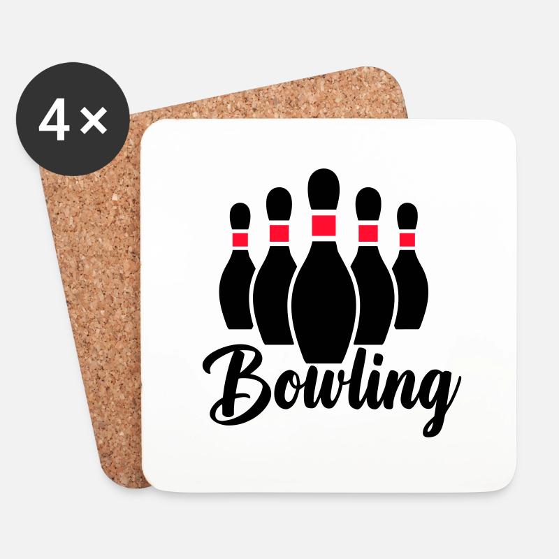 bowling - Untersetzer (4er-Set) - Weiß