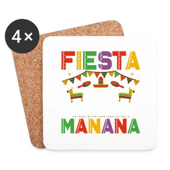 Fiesta Like There's No Manana Cinco De Mayo Party - Untersetzer (4er-Set) - Weiß - Vorne