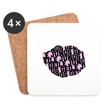 geschenk witzig geiler junge lieben geil - Untersetzer (4er-Set) - Weiß - Vorne
