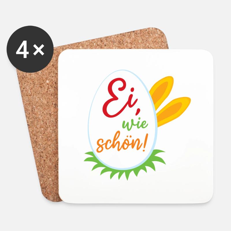 Ei, wie schön! von M.P. Mondwinkel - Untersetzer (4er-Set) - Weiß