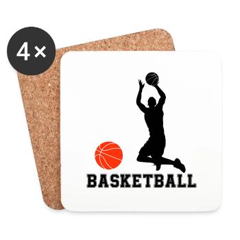 Basket-ball - Dessous de verre (lot de 4) - blanc - Devant