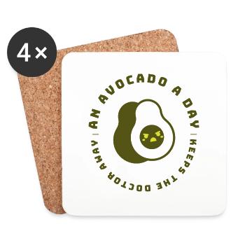 An Avocado A Day Keeps The Doctor Away - Untersetzer (4er-Set) - Weiß - Vorne