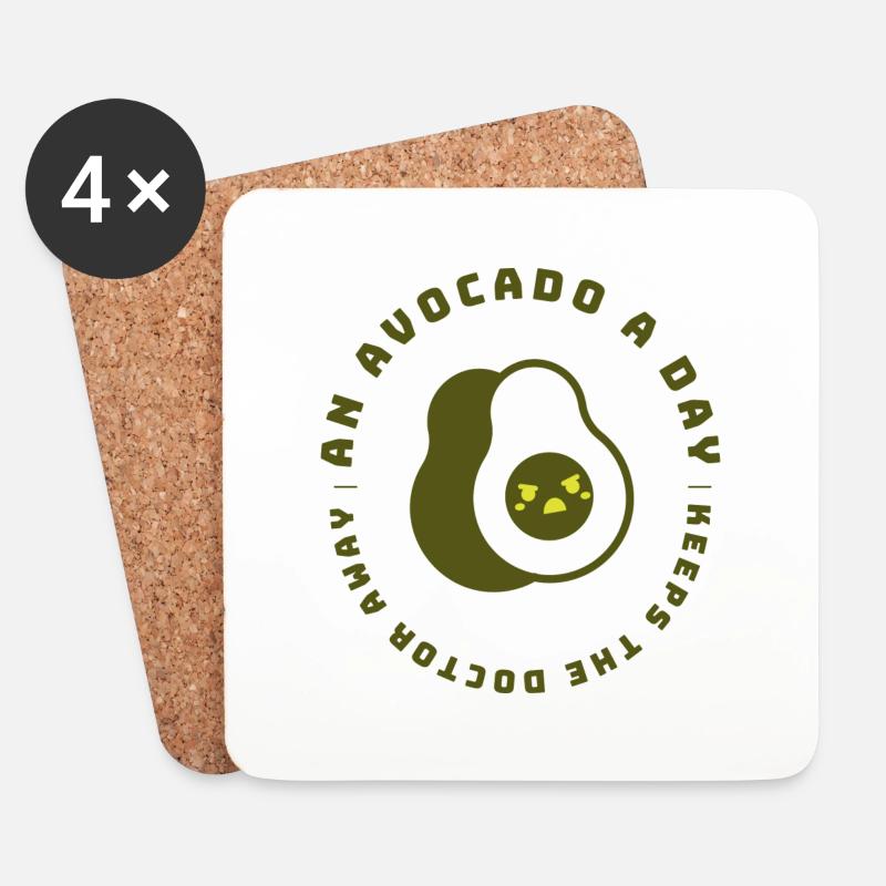 An Avocado A Day Keeps The Doctor Away - Untersetzer (4er-Set) - Weiß
