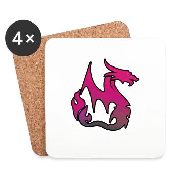 Dragon Rose - Dessous de verre (lot de 4) - blanc - Devant