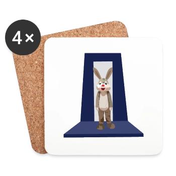 Hase mit roter Nase auf dem Model Laufsteg Podium - Untersetzer (4er-Set) - Weiß - Vorne