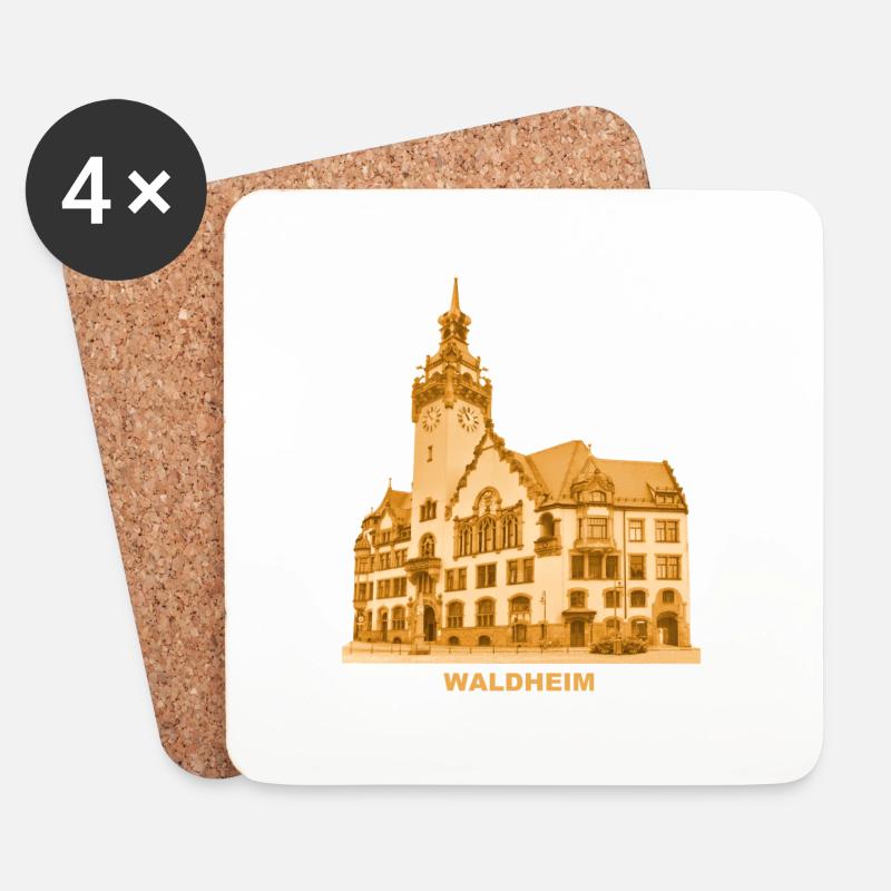 Waldheim Rathaus - Untersetzer (4er-Set) - Weiß