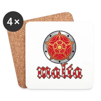 MALTA METALLSCHILD - Untersetzer (4er-Set) - Weiß - Vorne