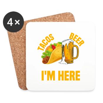 Tacos And Beer That's Why I'm Here Cinco De Mayo P - Coasters (set of 4) - white - Front