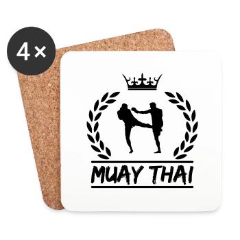 Muay Thaï - Dessous de verre (lot de 4) - blanc - Devant