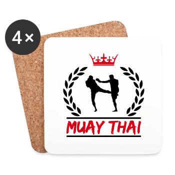 Muay Thai - Coasters (set of 4) - white - Front