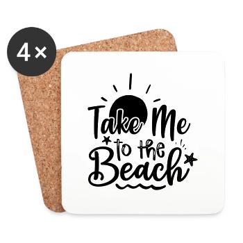 Emmenez-moi à la plage - Dessous de verre (lot de 4) - blanc - Devant