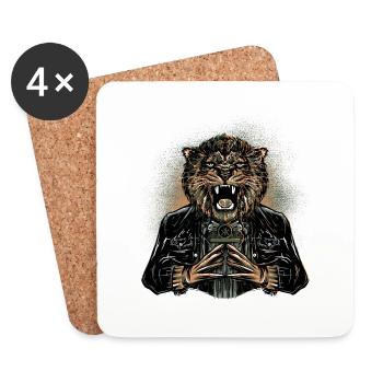 Griffes de lion - Dessous de verre (lot de 4) - blanc - Devant