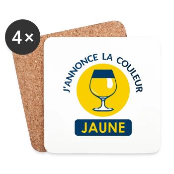 annonce couleur jaune ricar apero alcool humour - Dessous de verre (lot de 4) - blanc - Devant