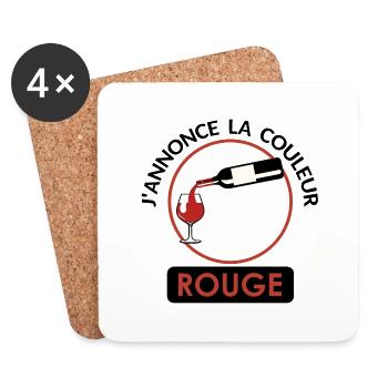 annonce couleur vin rouge alcool humour tenir tien - Dessous de verre (lot de 4) - blanc - Devant