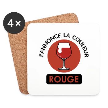 annonce couleur vin rouge alcool humour tenir tien - Dessous de verre (lot de 4) - blanc - Devant