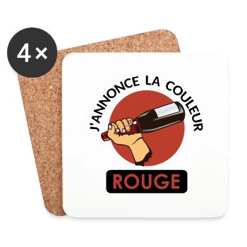 annonce couleur vin rouge alcool humour tenir - Dessous de verre (lot de 4) - blanc - Devant