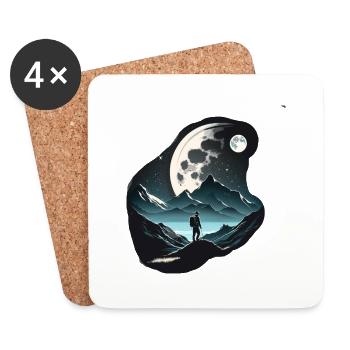 Mountaineers in the moonlight - Coasters (set of 4) - white - Front