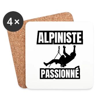 alpiniste passionné - Dessous de verre (lot de 4) - blanc - Devant