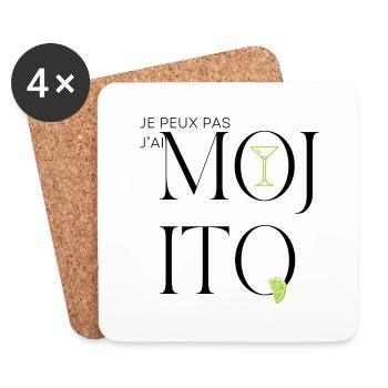 Je peux pas j'ai mojito - Dessous de verre (lot de 4) - blanc - Devant