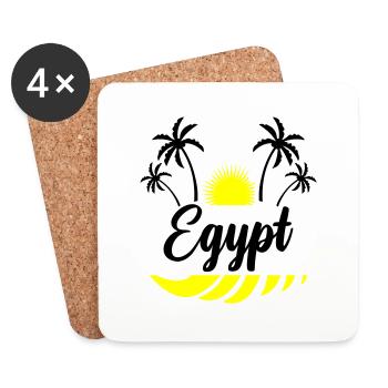 Égypte - Dessous de verre (lot de 4) - blanc - Devant