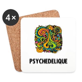 Psychedelic - Coasters (set of 4) - white - Front